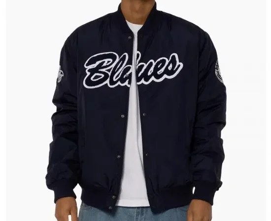 1995 Carlton Blues Script Bomber Jacket